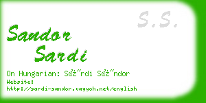 sandor sardi business card